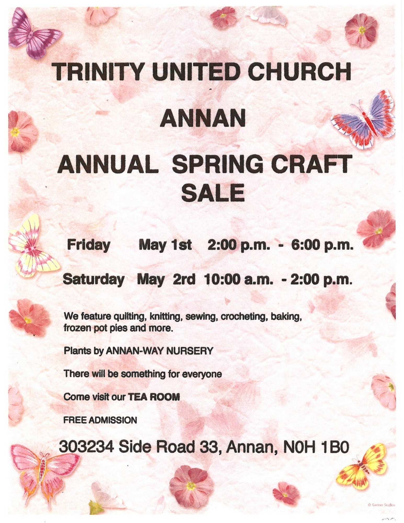 Event image Trinity Annan United Church (Annan) Annual Spring Craft Sale